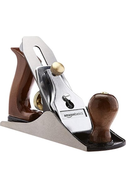 Amazon basics منضدة تنعيم يدوية قابلة للتعديل رقم 4 - شفرة 2 بوصة، لون بني
