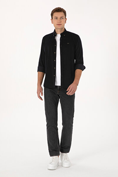 U.S. Polo Assn. Men's Black Long Sleeve Shirt 50315915-Vr046