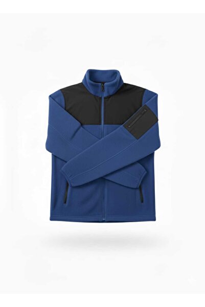 Beevos Erkek Tam Fermuar Softshell Polar Sweatshirt 3 cepli göğüs kısmı Su ve Rüzgar geçirmez