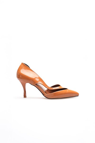 marchéo Violet Women's Orange Patent Leather Heeled Shoes