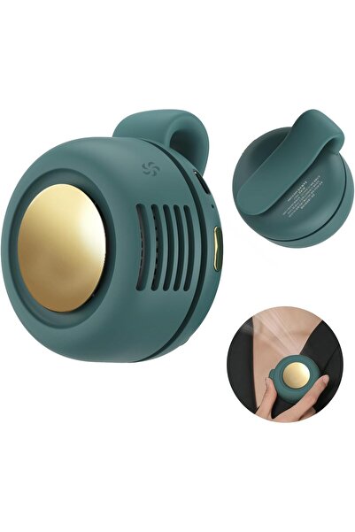 NALACAL Mini Portable 360° Rotatable Clip Fan, 3-Speed USB Rechargeable (Green)