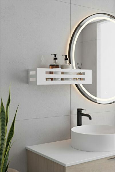 Grandmix Metal Bathroom Wall Shelf Black Shampoo Holder and Soap Dish Organizer 35X8 cm