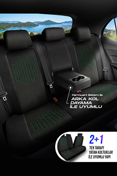 Panda Kılıf Panda Vibe Series Linen Fabric Car Seat Cover - Full Set