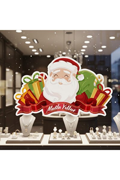 Figür Reklam Ajansı ملصق رأس السنة / شخصيات سانتا كلوز / للنوافذ والجدران