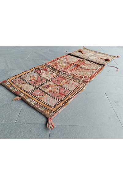 ŞAHMERDANOĞLU 60x154 Cm El Yapımı Kilim Heybe, Motorsiklet Heybesi, Şark Köşe...