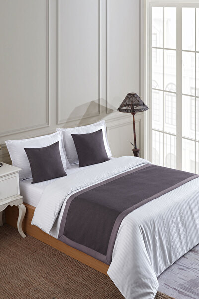 VAROL 70X250 Bed Runner (Runner) and 2 Pieces 45X45 Throw Pillow Set – Hotel Concept Luxury Decorative Set