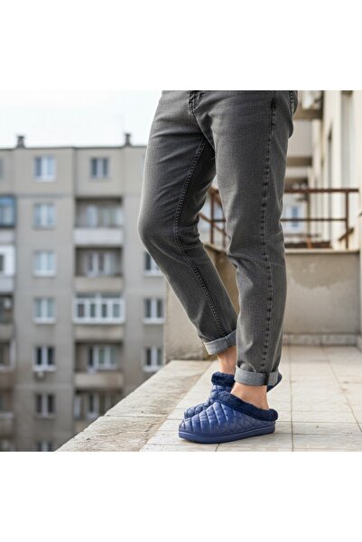 OEM Papuci cu blăniță pentru bărbați, de interior sau ieșiri scurte în exteri...