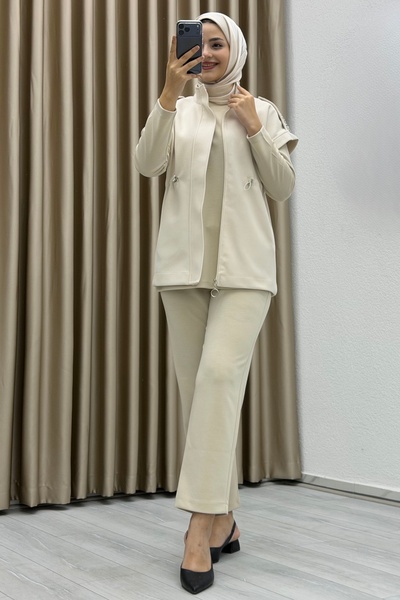 Matik Abiyem Double Face Cashmere Vest Triple Set