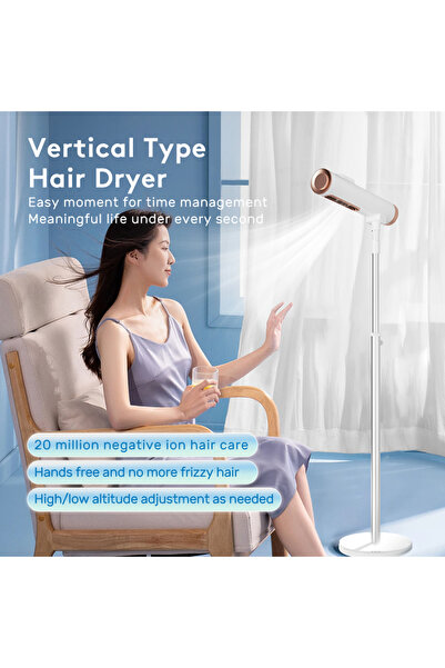 STLA F4 Stand Hair Dryer Plug-in with Base 2 Air Settings Rotatable Body