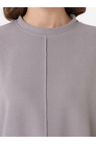 Benin Stitch Detailed Oversized Sweatshirt - Gray -