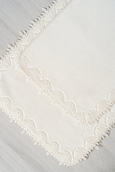 Rivaİstanbul Σετ Πατάκια Μπάνιου & Τουαλέτας Bella Ecru 2 τεμαχίων που πλένονται