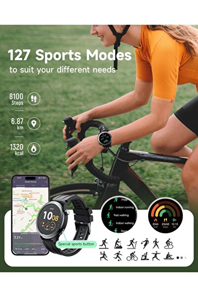 truefree Watch 1 Smartwatch 1.53" HD (Make/Answer Calls, HR & SpO2, 127 Sports, IP68)
