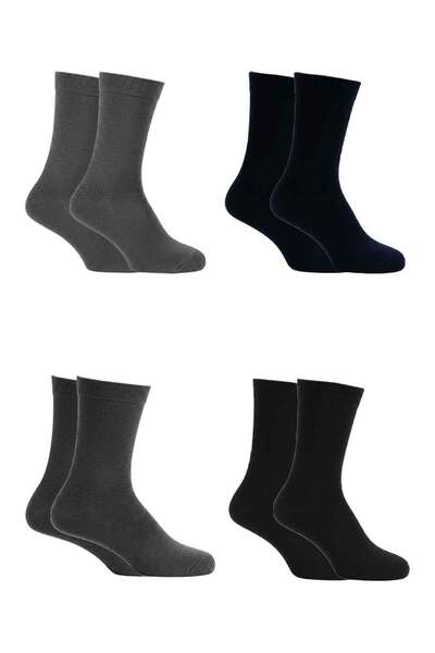 BENİSA ÇORAP Men's Towel Cotton Winter Socks Multi-Colored Thermal 4-Piece