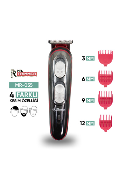 MR.TRİMMER Şarjlı Kademeli Saç Sakal Tıraş Makinesi Erkek Kişisel Bakım MR-055