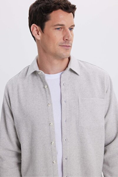 Tudors Men's Regular Fit Classic Cut Straight Pocket Dark Gray Lumberjack Shirt
