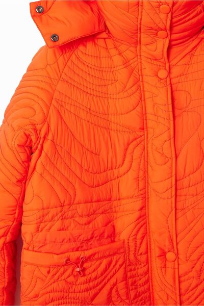 Desi Women Woven Padded Long Coat