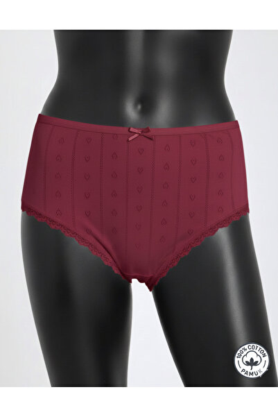 Altınay Luxury Lace Jacquard 100% Cotton 2-Piece Women's White Bato Panties Jak2A