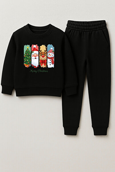 MODA طقم ملابس رياضية للأطفال لعيد الميلاد 2026 سانتا كلوز مطبوع برقبة دائرية...