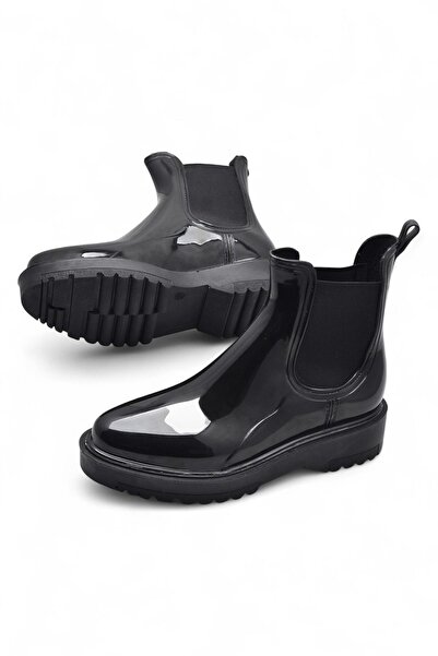 ISPARTALILAR 300-50 Cizme de zi cu zi pentru femei cu talpă ortopedică elastică Cizme din plastic Cizme impermeabile pentru femei