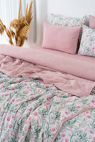 Rivaİstanbul Cherie Double Duvet Cover Pique Set - 7 Piece Dowry Set