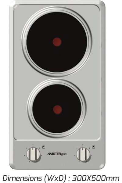 Master Gas H32EFX 30cm 2-Burner Stainless Steel Cooktop - Silver