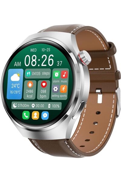 NALACAL Smart Watch - Bluetooth Calls, Heart Rate & Sleep Monitor, IP68 Waterproof (Metallic Silver)