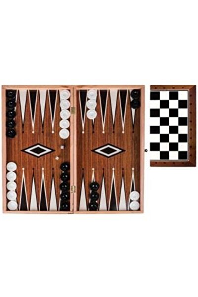 Tessari Board Game - Wooden Chess with Black Pieces & Pawn 37 x 37 cm