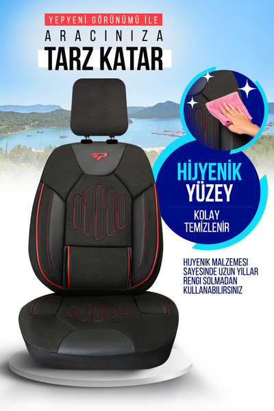 Panda Kılıf Panda Vibe Series Linen Fabric Car Seat Cover - Full Set