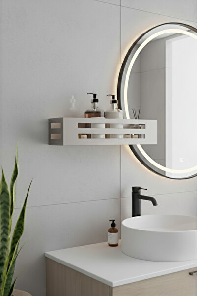 Grandmix Μεταλλικό ράφι τοίχου μπάνιου Μαύρο θήκη σαμπουάν και οργανωτής σαπουνιού 35x8 cm