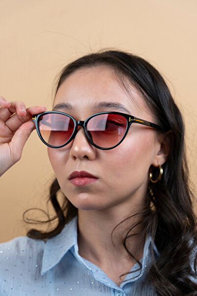 TARSS Jasmin Black Cat Eye Women's Sunglasses |   Red Glass |   Uv400