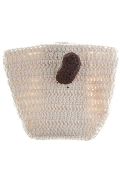 Generic A cute animal face crochet set for children, consisting of a hat with long ears and a matching neck/chest piece, made of