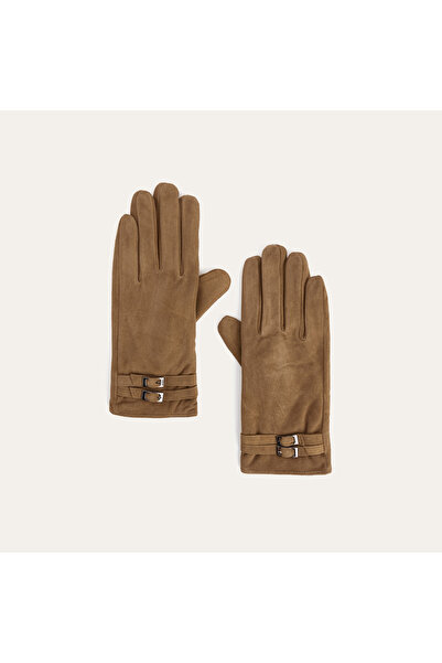 Mudo Belt-Detail Genuine Leather Gloves