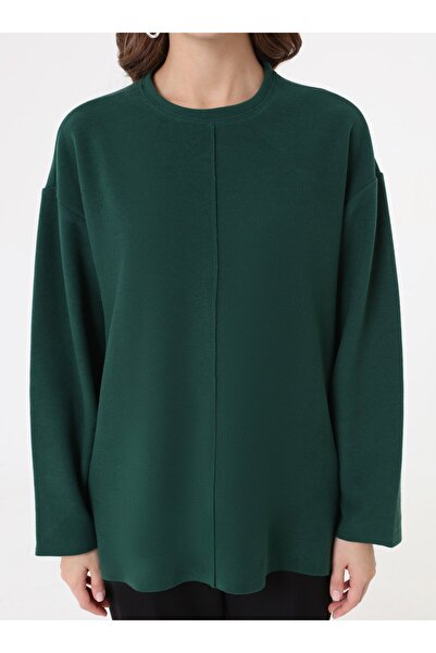 Benin Φούτερ oversized με λεπτομέρεια ραφής - Σμαραγδένιο πράσινο -