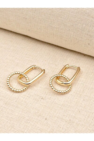 Siya Silver Özel Seri Topçuklu Halka Sallantılı Çelik Küpe - 3 cm