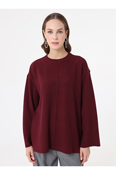 Benin Φούτερ oversized με λεπτομέρεια ραφής - Βουργουνδία -