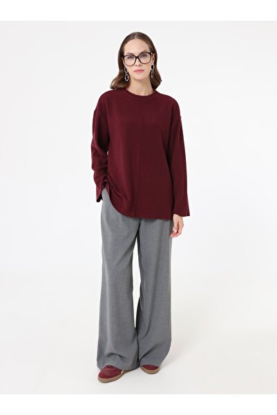 Benin Φούτερ oversized με λεπτομέρεια ραφής - Βουργουνδία -