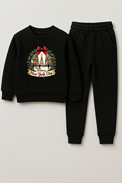 MODA طقم ملابس رياضية للأطفال لعيد الميلاد 2026 سانتا كلوز مطبوع برقبة دائرية...
