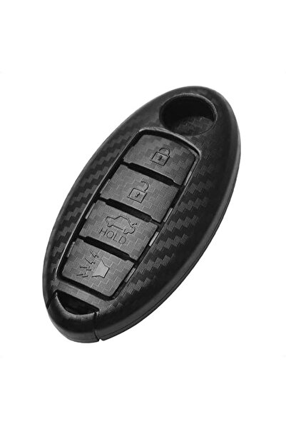 Generic TANGSEN Smart Key Fob Case Cover for INFINITI & NISSAN - 4 Button, Black 3D Carbon Fiber