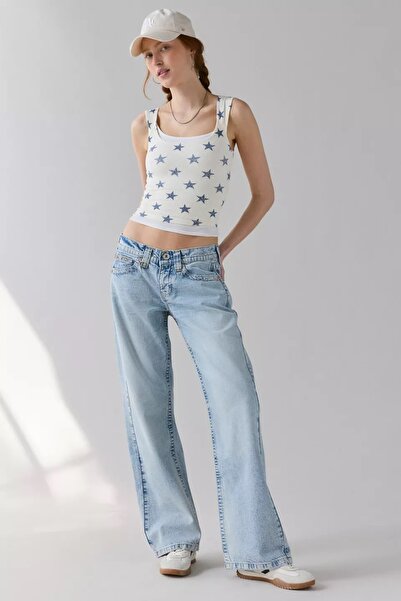 september island Dolores Ice Blue Blue Color Low Waist Jeans Pants