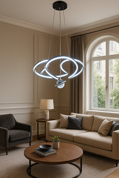 Bohem Aydınlatma Şapkalı Helezyon Avize 3 renk Led Gün ışığı/Beyaz/Sarı