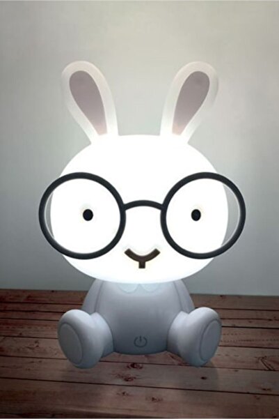 Lamba Lampa de Veghe Iepuras cu Ochelari 3 Nivele de Lumina si Cablu USB