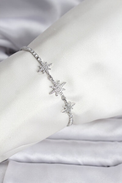 Clariss Polar Star Model Zircon Stone Silver Color Waterway Women's Bracelet ...