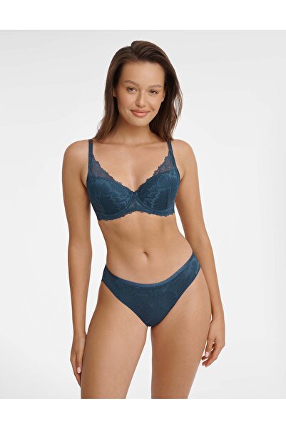 ESOTIQ Push-Up Bra Unedrwired Reinforced & Padded Floral Lace High Support | Gillian