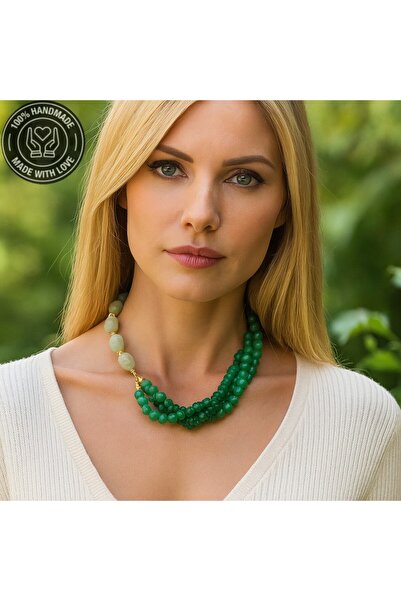 Asteria Elite Kuvars Aventurin Bolluk Ve Huzur Kolyesi