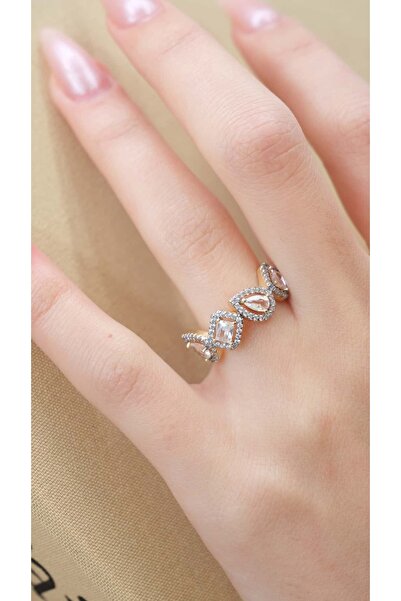 Jerie Geo Mount Zircon Stone Adjustable Ring