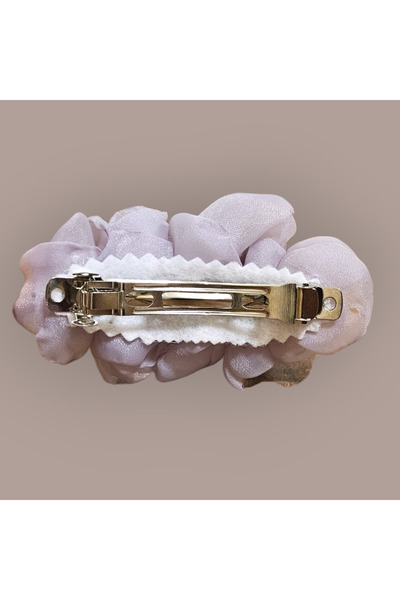WOWMOM Dusty Lilac Cloud – Medium Chiffon Floral Hair Clip