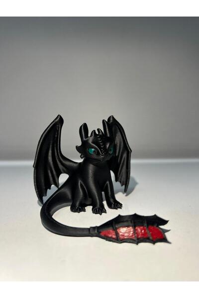 CEREN YÜCEL Ejderhanı Nasıl Eğitirsin 6 CM – Toothless Figürü 3D Baskı Dekoratif Ejderha Modeli Ev Araba !!