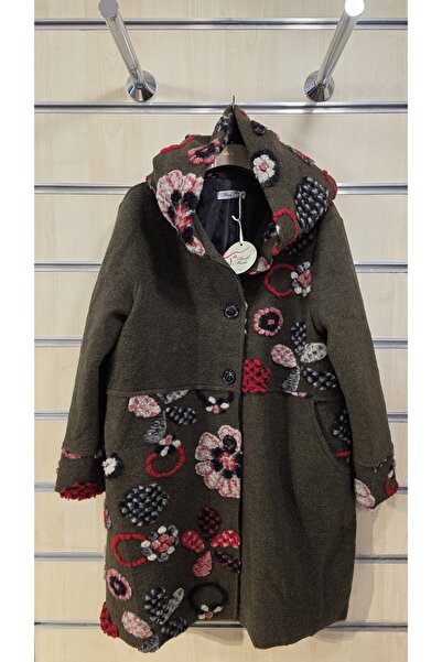 Park Moda Felt Coat with Floral Embossing