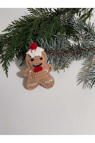 Momsada سلسلة مفاتيح أميجورومي على شكل خبز الزنجبيل لعيد الميلاد / هدية رأس السنة / كروشيه