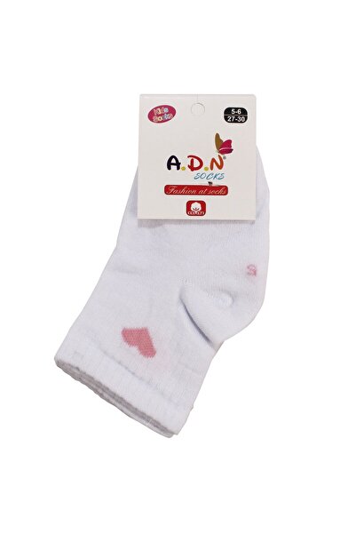 bebegen Ciorapi pentru fetiță, alb, roz, cu model de inimă